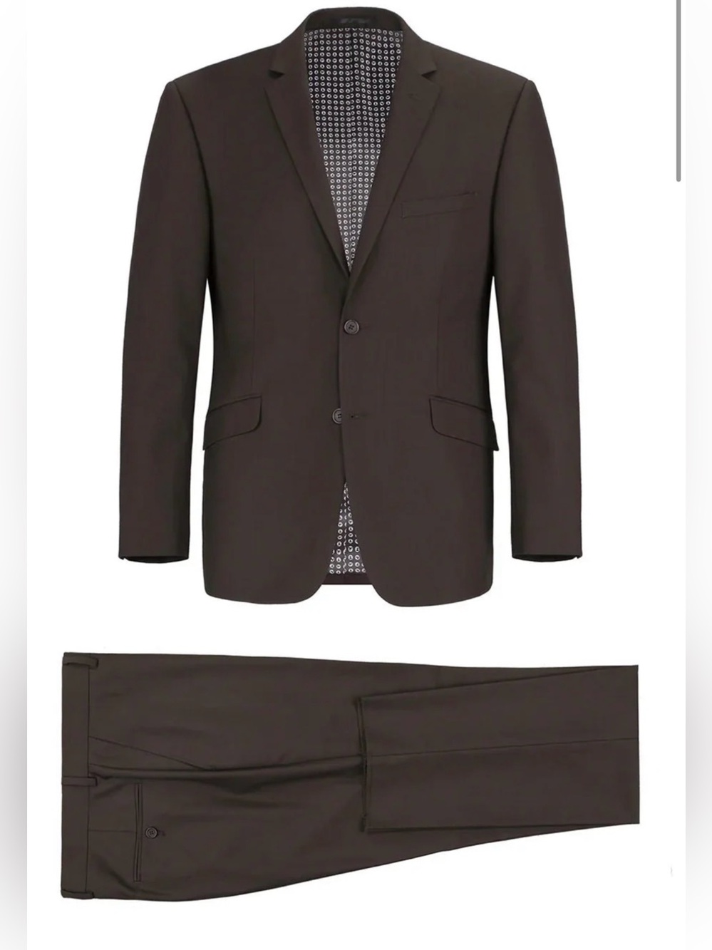 RENOIR 201-5 MEN'S BROWN 2-PIECE SUIT Classic Fit L50/44